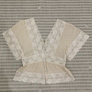 XXI Vintage Floral Lace Blouse